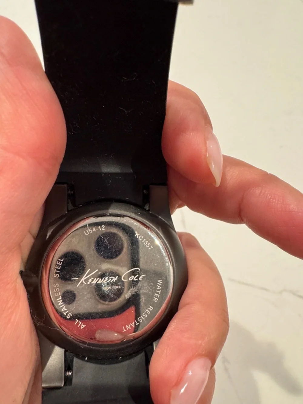 Kenneth Cole Black Minimalist Silicone Strap Watch